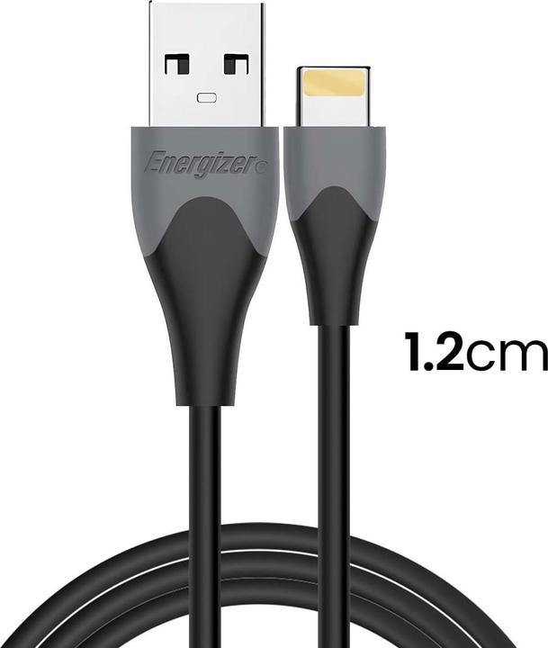 Image du produit Energizer Câble classique lightning bicolore 1.2m noir (1.20 m, USB 3.2 Gen 1)