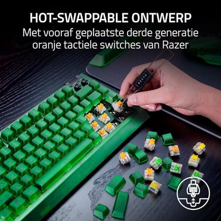 Actual product image Razer Blackwidow V4 75% Phantom Green (Cable)