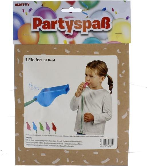 Produktbild Besttoy Partyspass - 5 Pfeifen mit Band (5 Stk.)