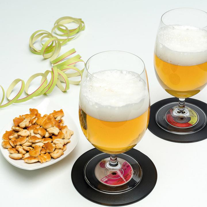 Immagine prodotto Ootb Set di sottobicchieri Disco in vinile (4 x, Sottobicchiere in vetro)
