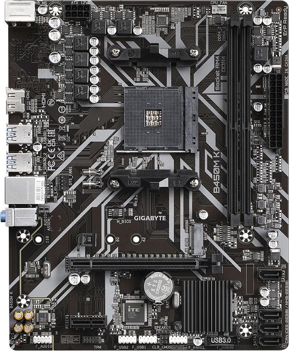 Produktbild Gigabyte GBT AMD AM4 B450M K (AM4, AMD B450, mATX)