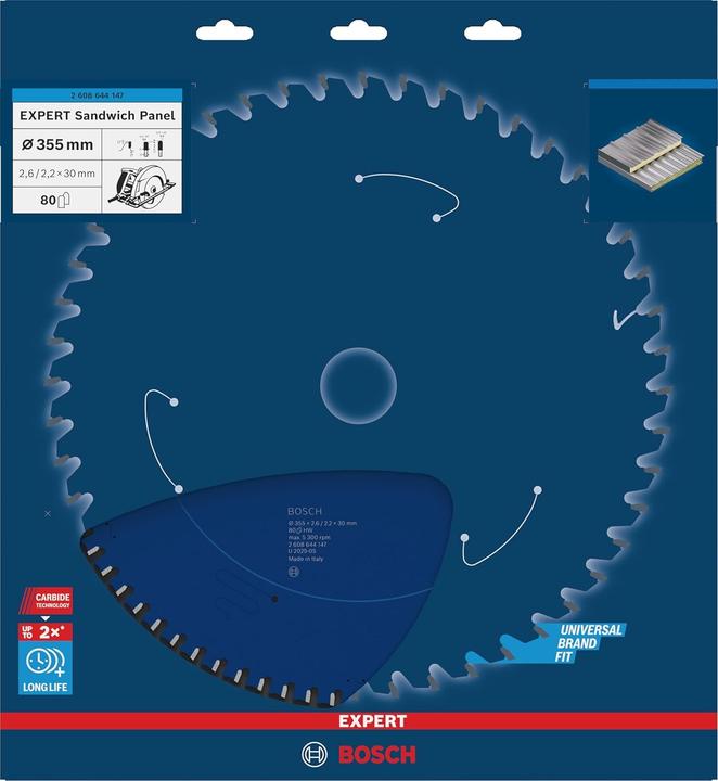 Image du produit Bosch Professional Zubehör Lame de scie circulaire Expert for Sandwich Panel, 355 x 30 x 2,6 mm, 80