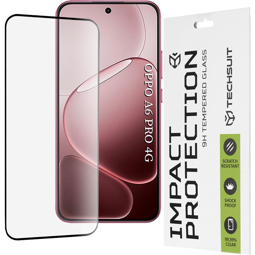 Techsuit - 111D Full Cover / Full Glue Glass - Oppo A6 Pro 4G / A6 Pro 5G - Black (Oppo Reno 6 Pro 5G (MediaTek)), Pellicola protettiva smartphone, Ne