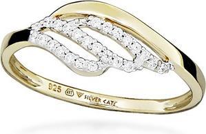 Actual product image Silver Cat Charming Gold Plated Cubic Zirconia Ring Sc567 (54)