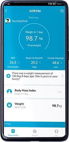 Image du produit Adler Smart Bathroom Scale | AD 8186b | Poids maximum (capacité) 180 kg | Précision 100 g | Indice de (180 kg)