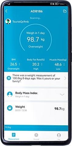 Actual product image Adler Smart Bathroom Scale | AD 8186b | Maximum weight (capacity) 180 kg | Accuracy 100 g | Body Mass (180 kg)
