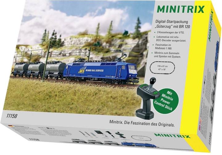 Produktbild MiniTrix Digital-Startpackung Güterzug mit Baureihe 120 der WRS (Spur N)