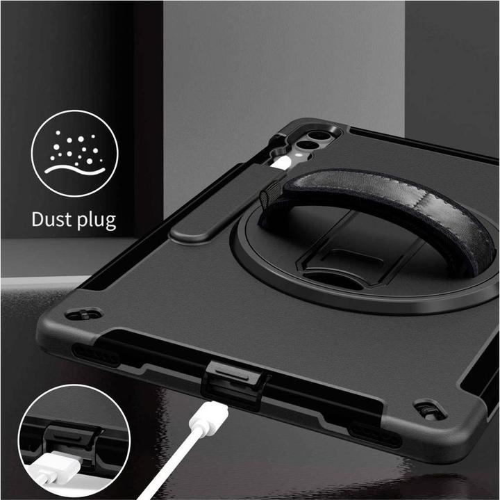 Productafbeelding JT Berlin Rugged Kickstand & Handstrap Hoesje| Samsung Galaxy Tab S11 Ultra| zwart| bulk| (30021) (Samsung Galaxy Tab S11 Ultra)