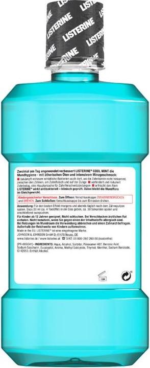 Actual product image Listerine Mouthwash Cool Mint (600 ml, Mouthwash)