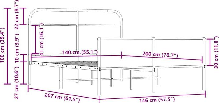 Image du produit vidaXL Bettgestell (183 x 213 cm)