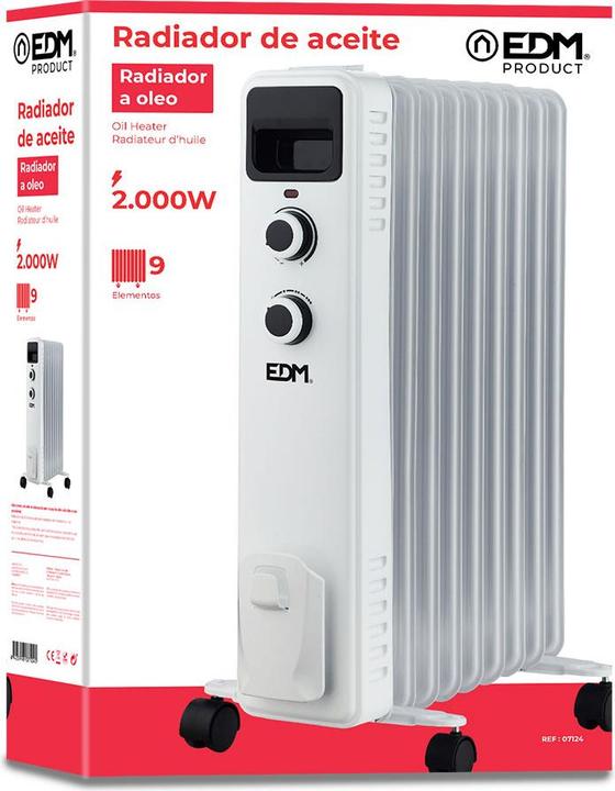 Actual product image EDM Ölheizung (9 Kammern) 07124 07124 Weiss 2000 W (2000 W)