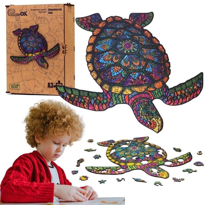 Actual product image Maksik Wooden puzzle long-life turtle PuzA3-00738