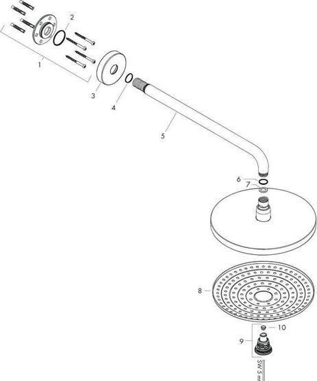 Actual product image hansgrohe Raindance Select S Fixed shower head chrome (2 Beam types, 17 l/min)