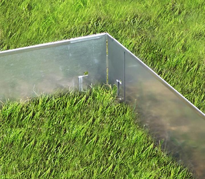Actual product image Green Split Aluminium/zinc corner for lawn edging 13.5cm (13.50 cm)