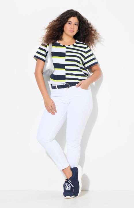 Produktbild Ulla Popken T-Shirt, Streifenmix, Relaxed, Rundhals, Halbarm (46, 48)