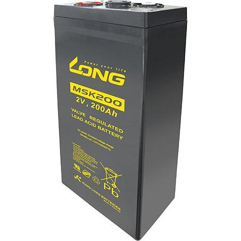 Kung Long, Versorgungsbatterie, MSK200 AGB Bleiakku 2 Volt 200Ah 170 x 106 x 333mm M8 Innengewinde (2 V, 200 Ah)