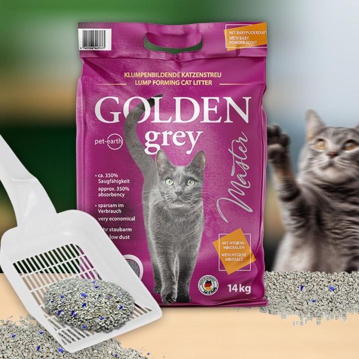 Actual product image Pet-Earth Cat Litter Golden Grey Master Children's Powder (Clumping, Fast absorbing, Neutralizing, Non-dusting, 7 kg)