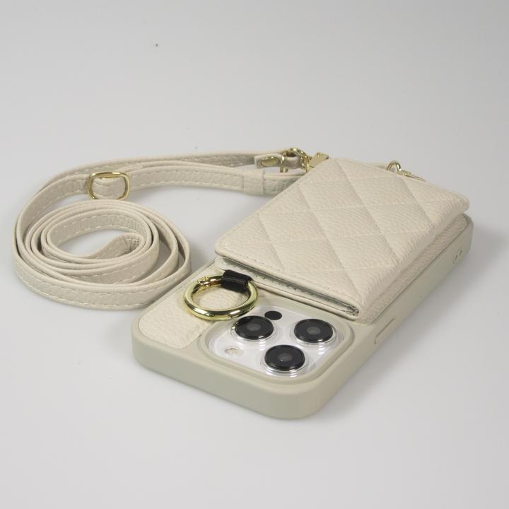 Image du produit PhoneLook Coque Cuir matelassé avec miroir et compartiment carte inclus grande lanière amovible (Apple iPhone 15 Pro)