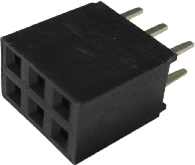 Actual product image RND Electronics Straight socket, pcb jack, through hole mount, 2 rows, 6 contacts, 2.54mm centres