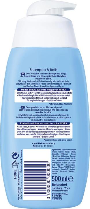Actual product image NIVEA Head to toe bath & shampoo