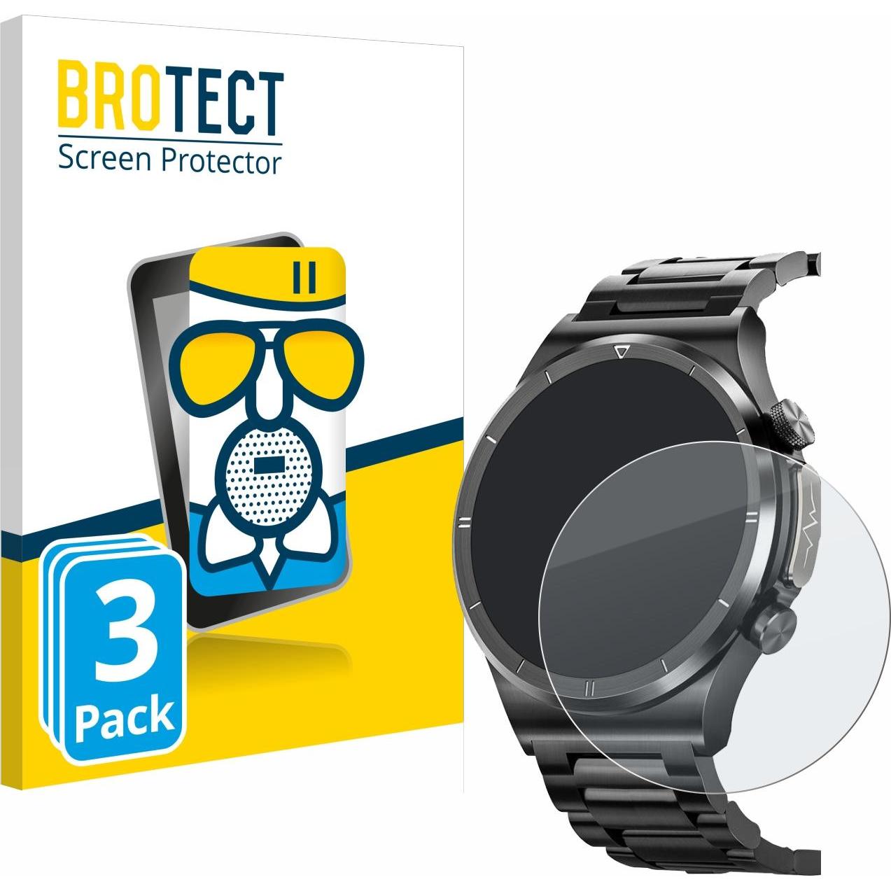 BROTECT Schutzglas Schutzfolie Displayschutz Display Schutz Glas Folie matt, Smartwatch Schutzfolie, Grau