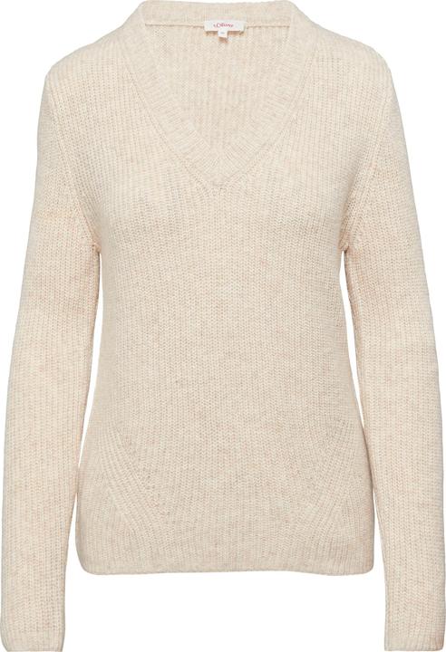 Produktbild S.Oliver Strickpullover Strickpullover mit V-Ausschnitt und Rippblende (38)