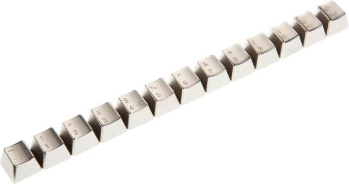 Actual product image King Mod Metal Keycaps number row set, silver
