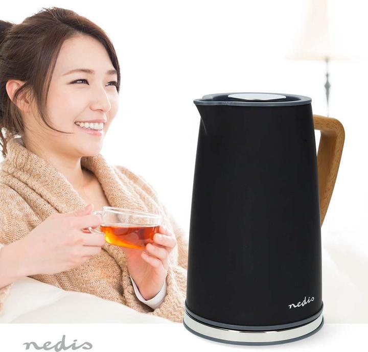 Productafbeelding Nedis Waterkoker | 1,7 l | Soft-Touch | Zwart | 360 graden draaibaar | Verborgen verwarmingselement | S (1.70 l)