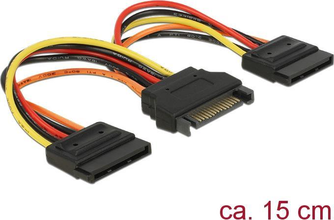 Immagine prodotto Delock Cavo di alimentazione SATA 15 pin maschio - 2 x alimentazione SATA 15 pin femmina