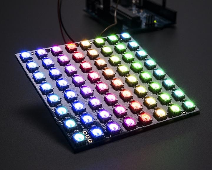 Actual product image Adafruit NeoPixel NeoMatrix 8x8 64 RGB LED Pixel Matrix