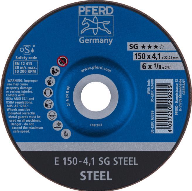 Actual product image Pferd Rough grinding wheel SG-STEEL, wheel-⌀xwheel width: 150X4 mm (A)