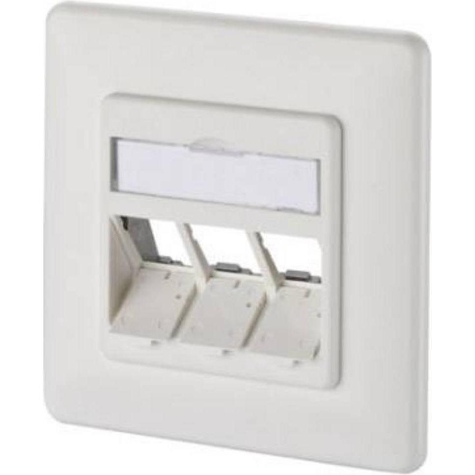 Metz Connect, Zubehör Schalterprogramm, 130B20D31002KE Keystone 3Port DE UP leer reinweiss Anschlussdose