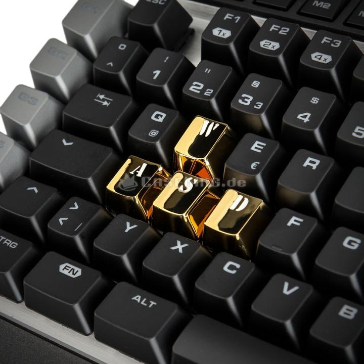 Actual product image King Mod Metal Keycaps WASD set for LED keyboards, gold