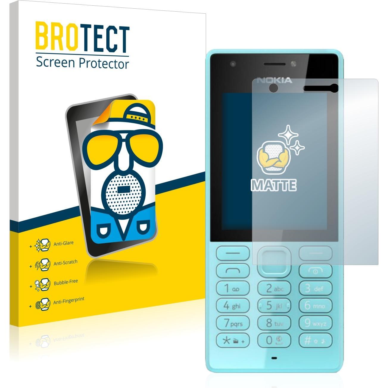 BROTECT Entspiegelungs-Schutzfolie Displayschutz Matt (2 Stück, Nokia 216), Smartphone Schutzfolie, Grau