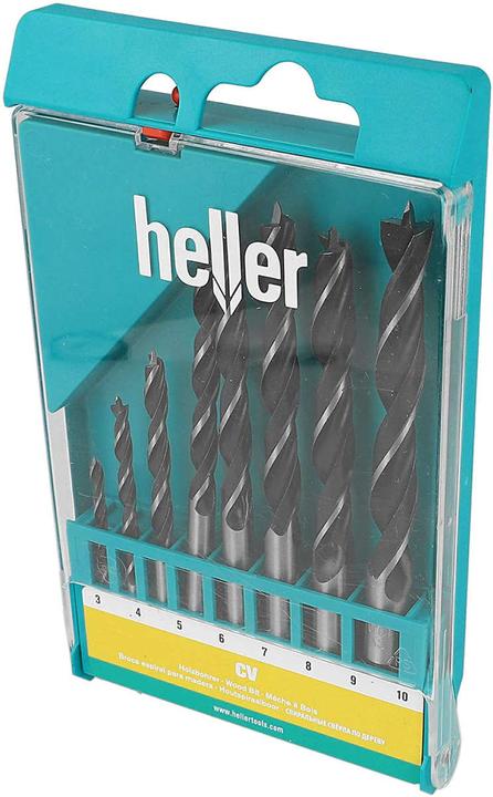 Image du produit Heller Jeu de forets hélicoïdaux pour bois 8 pièces (3 mm, 4 mm, 5 mm, 6 mm, 7 mm, 8 mm, 9 mm, 10 mm)