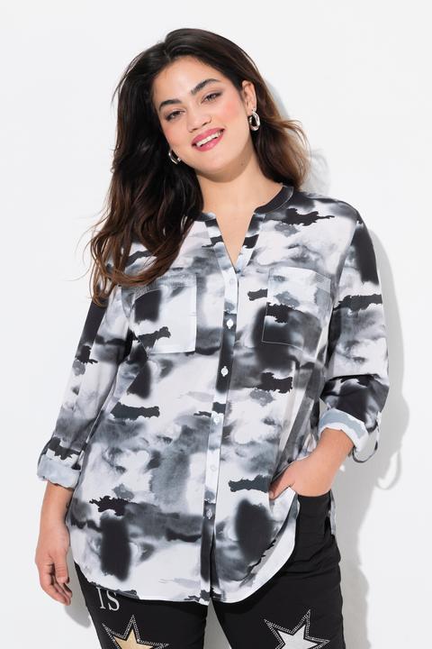 Produktbild Angel of Style Bluse, Straight Fit, Batik-Druck, Pailletten (54)