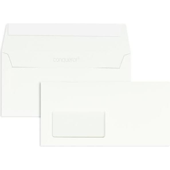 Blanke, Briefumschlag, Briefumschläge Conqueror Smooth CX22 DINlang 120g/qm HK Fenster VE=500 St. weiss (110 x 220 mm, 5...