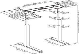 Image du produit Neutral Powerton ERGO EDGE Ecktischgestell mit elektrisch verstellbarer Höhe 125 kg Tragfäh, weiss