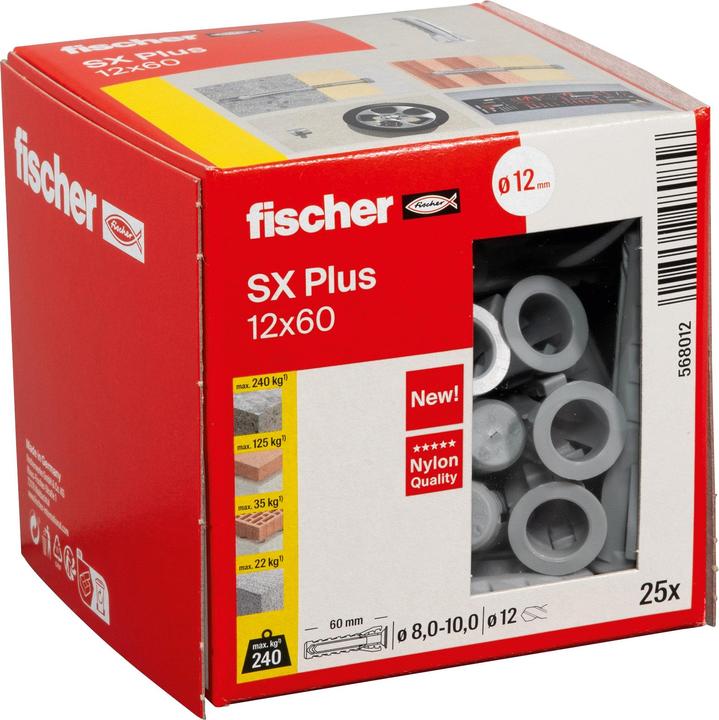 Produktbild Fischer Dübel SX Plus 12x60 (25 Stk.)