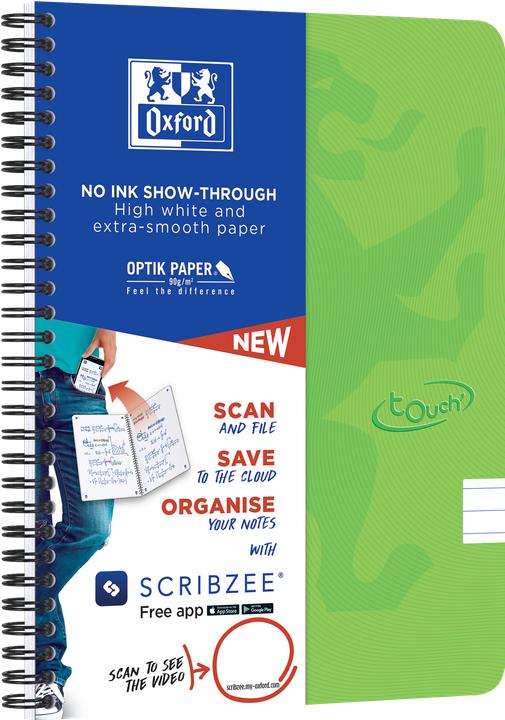 Image du produit Oxford Cahier à spirales Touch A5 ligné (A5, À rayures)