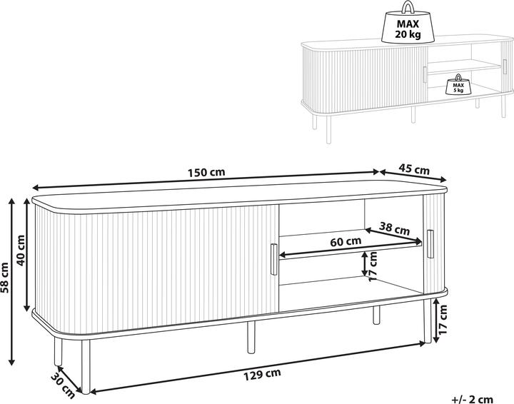 Actual product image Beliani Bradley (150 x 45 x 58 cm)
