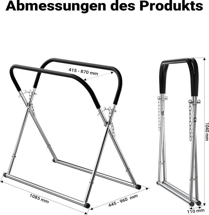 Image du produit Wiltec Support de pare-brise pliable 80-100cm jusqu'à 75 kg Support de peinture (80 cm, 100 cm)