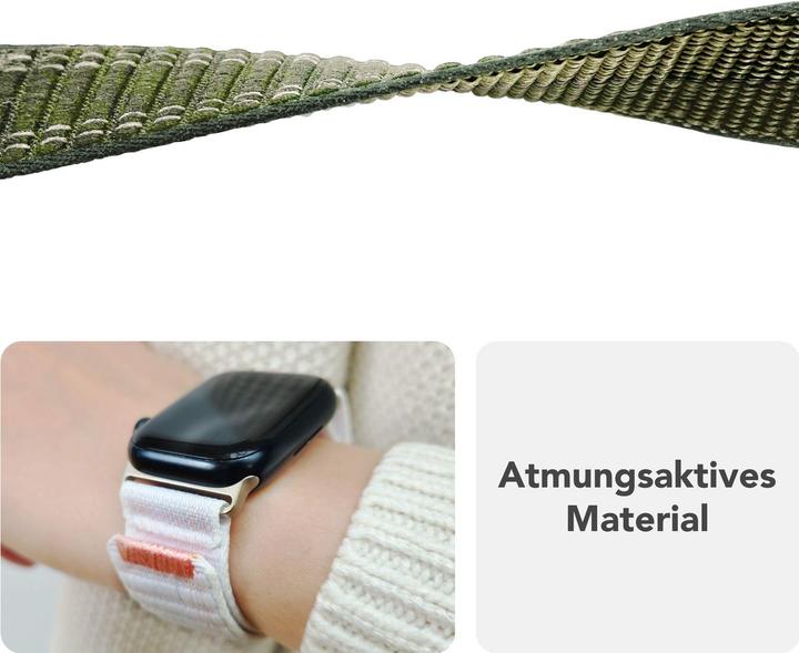 Produktbild Nalia Evolv Nylon-Armband Klettverschluss für Apple Watch, Sportarmband - Weich, Leicht & Atmungsaktiv (Nylon)