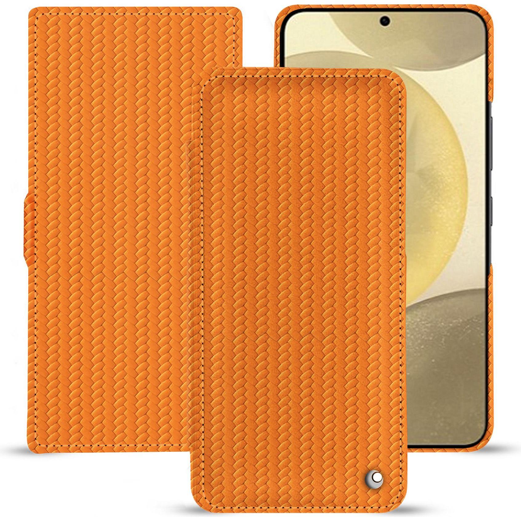Noreve Lederschutzhülle horizontal (Samsung Galaxy S24+), Smartphone Hülle, Orange
