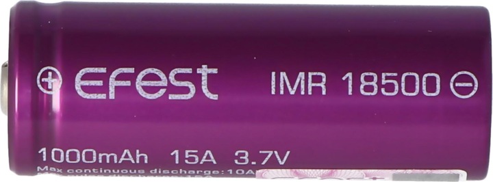 Immagine prodotto Efest Batteria Purple IMR18500 - (Button Top, non protetta) (1 pz., 18500, 1000 mAh)