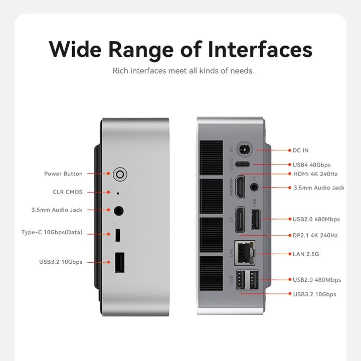 Produktbild Beelink Mini PC SER9 mit AMD Ryzen R7, Wi-Fi 6 & USB 4 (1000 GB, 32 GB, AMD Ryzen 7 H 255)