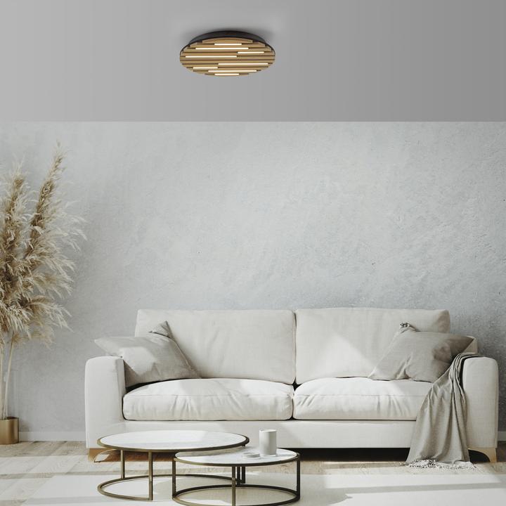 Produktbild Just Light LED Deckenlampe AKUSTIK Holz Akustikpanel mit Echtholzfurnier Eiche (1700 lm)