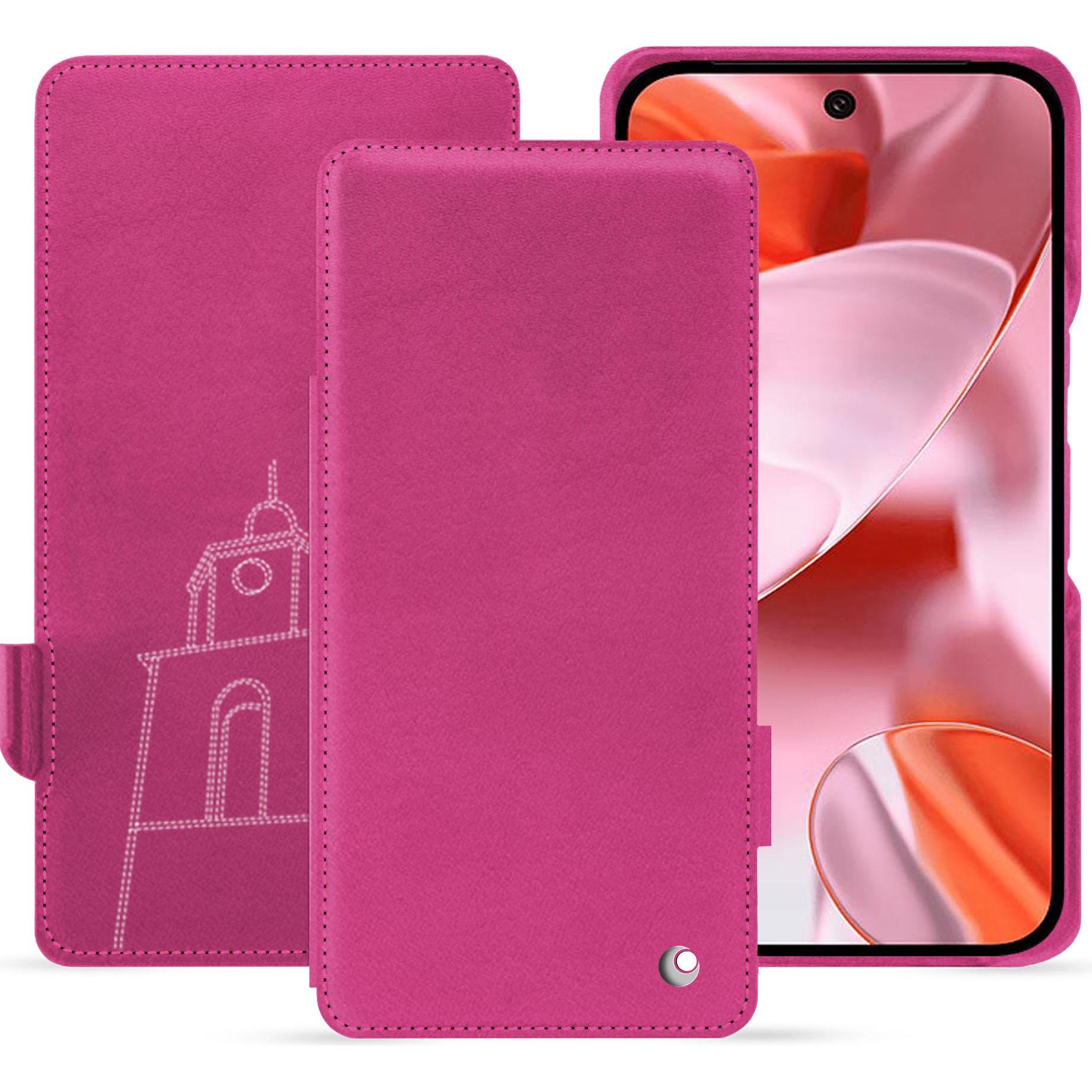 Noreve Lederschutzhülle horizontal (Google Pixel 9), Smartphone Hülle, Rosa