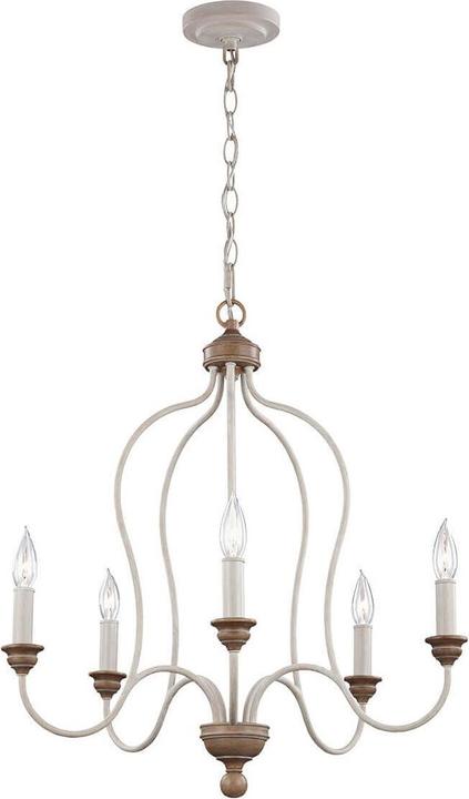 Produktbild Elstead Lighting Hartsville Kronleuchter E14 5-fach Chalk Washed, Beachwood (56.80 cm)