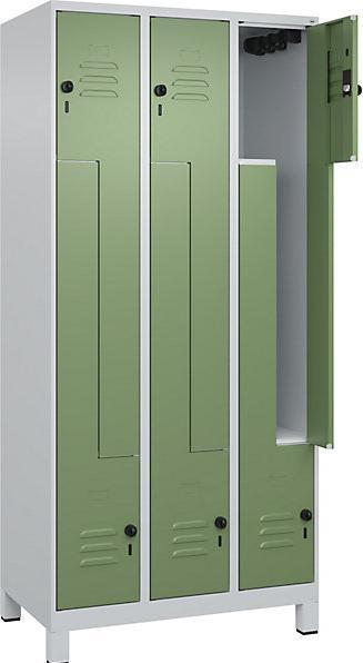 Light grey RAL 7035, Reseda green RAL 6011